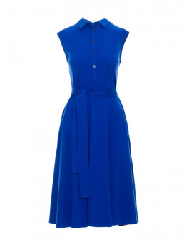 B261 Prigludusi ir platėjanti medvilninė suknelė - karališka mėlyna