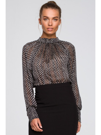 S235 Chiiffon blouse with a tie detail in the back - model 1