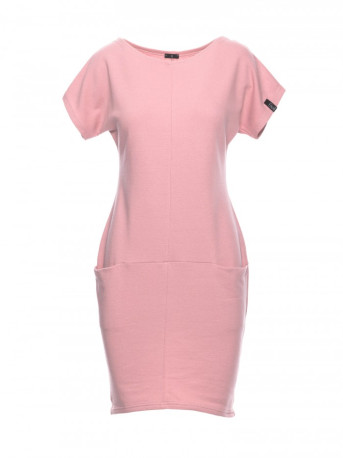B050 Midi dress with in-seam pockets - powder