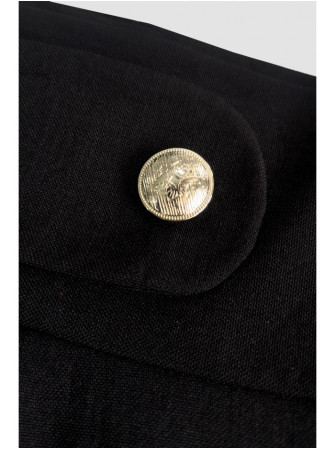 B265 Plazdančio silueto sijonas aukštu liemeniu - juoda