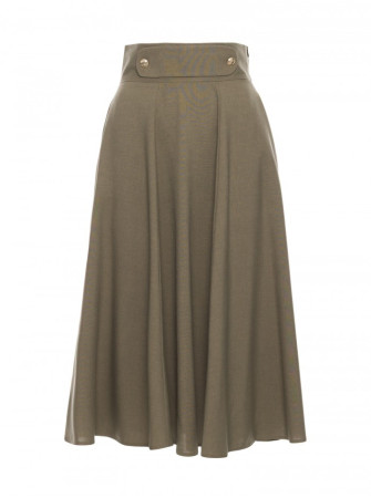 B265 Aukštu liemeniu platėjantis sijonas - alyvuogių