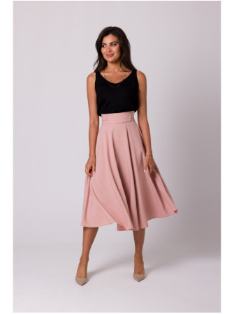 B265 Aukštu liemeniu platėjantis sijonas - rožinė