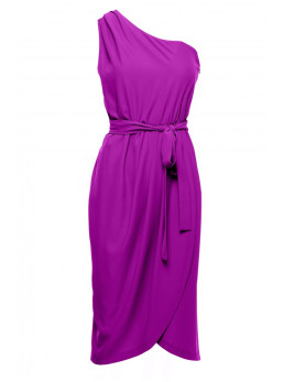 .K160 Asimetriška suknelė vienu petimi - levandų