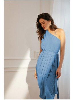.K160 Suknelė vienu petimi - dangaus mėlyna