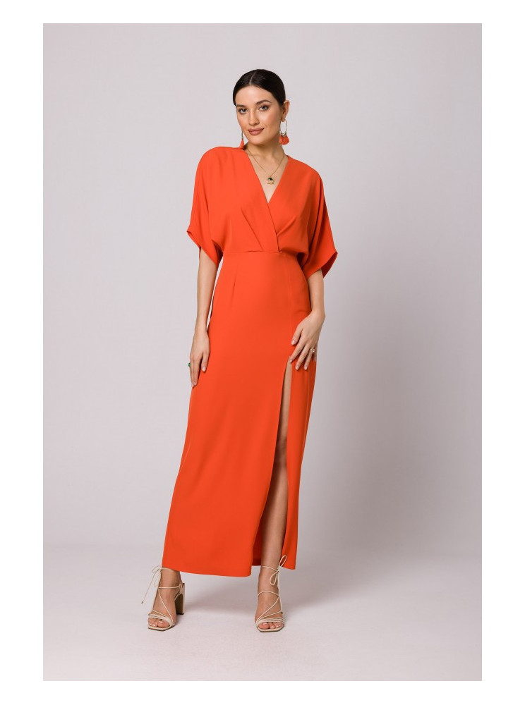 .K163 Ilgas suknelė - koralinė