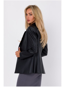 M748 Dirbtinės odos švarkas - juoda