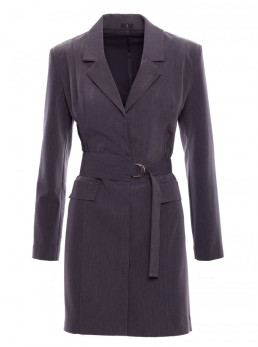 M749 Švarkelio tipo suknelė su diržu - tamsiai pilka