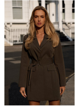 M749 Švarkinė suknelė su diržu - chaki