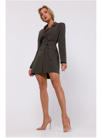 M749 Švarkelio tipo suknelė su diržu - chaki