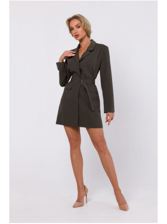 M749 Švarkelio tipo suknelė su diržu - chaki