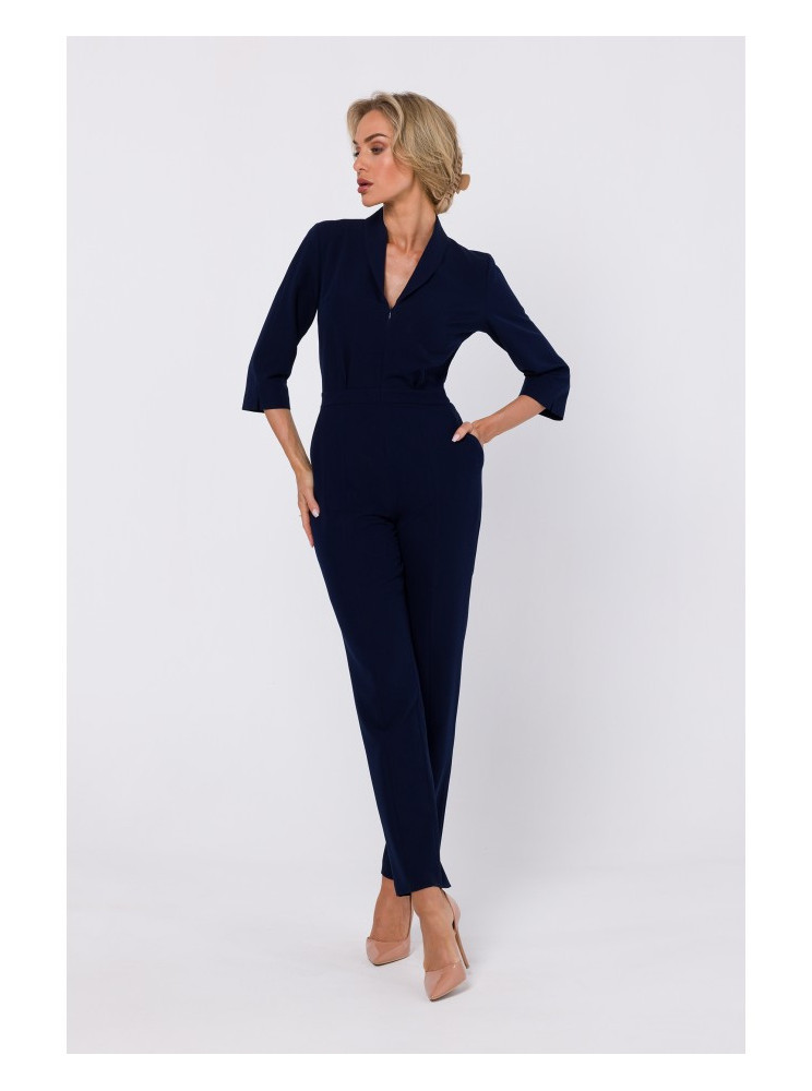 M751 Kombinezonas su šaline apykakle - tamsiai mėlyna