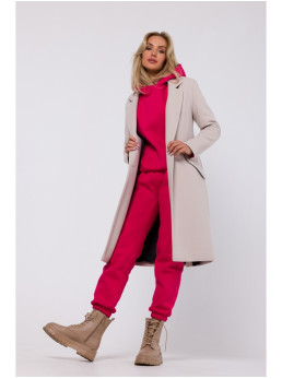 M758 Sagos užsegamas paltas - smėlio