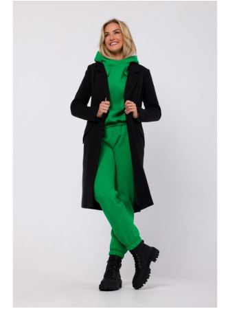 M758 Sagomis užsegamas paltas - juoda