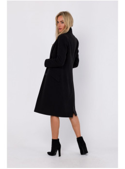 M758 Sagomis užsegamas paltas - juoda