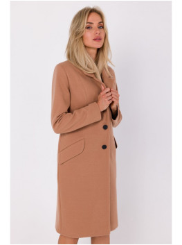 M758 Sagamis užsegamas camel paltas - kupranugario