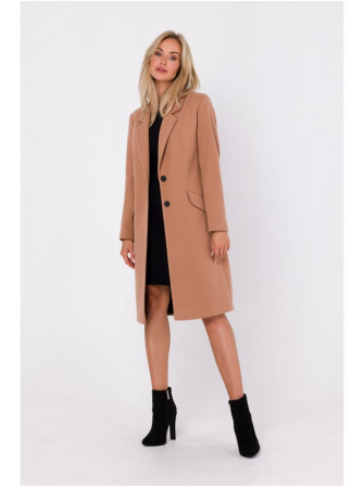 M758 Sagamis užsegamas camel paltas - kupranugario