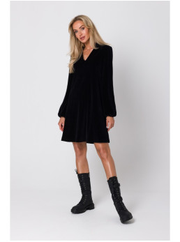 M767 Suknelė V formos iškirpte - juoda