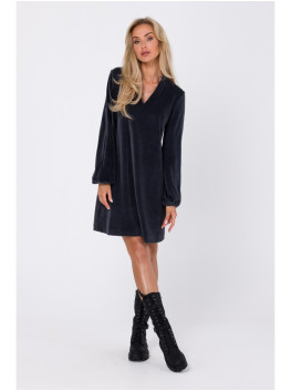 M767 Suknelė V formos iškirpte - grafito