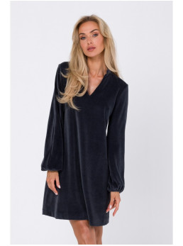 M767 Suknelė V formos iškirpte - grafito