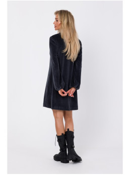 M767 Suknelė V formos iškirpte - grafito