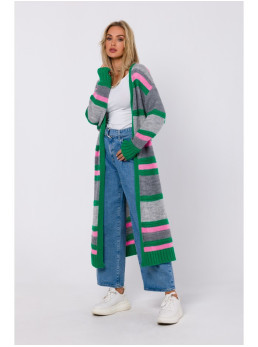 M774 Dryžuotas atviras kardiganas - spalva