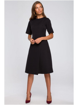 S240 Wrap front dress - black