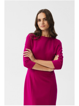 S350 Figūrą pabrėžianti suknelė su skeltuku - slyvų