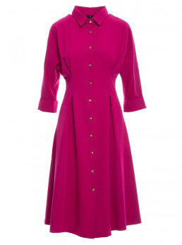 S351 Marškininė suknelė su sagomis - slyvų