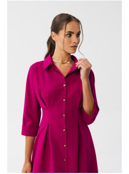 S351 Marškininė suknelė su sagomis - slyvų