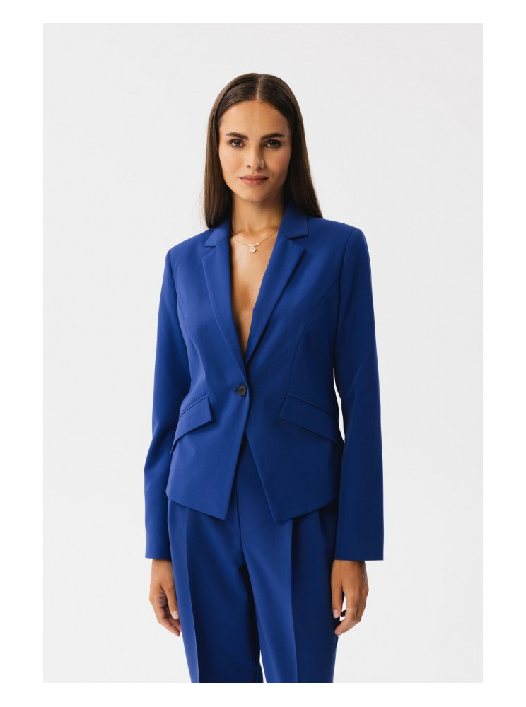 S353 Prigludęs vieno sagos švarkas - karališka mėlyna