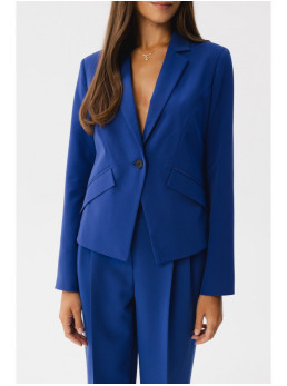 S353 Prigludęs vieno sagos švarkas - karališka mėlyna