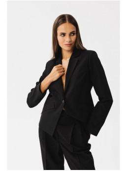 S353 Vienaeilis švarkas su sagute - juoda