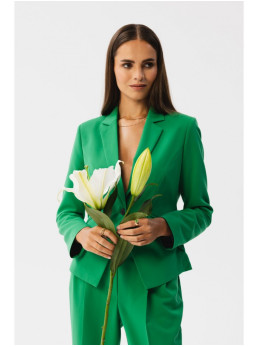 S353 Prigludęs švarkas su viena saga - žalia