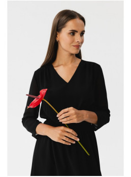 S354 Sluoksniuota šifoninė suknelė - juoda