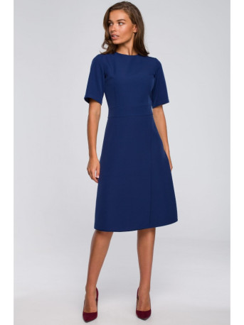 S240 Wrap front dress - navy blue