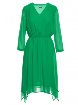 S354 Sluoksniuota šifono suknelė - žalia