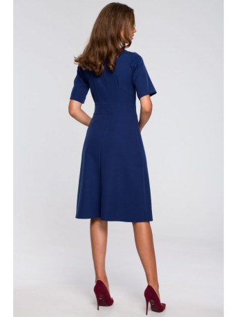 S240 Wrap front dress - navy blue