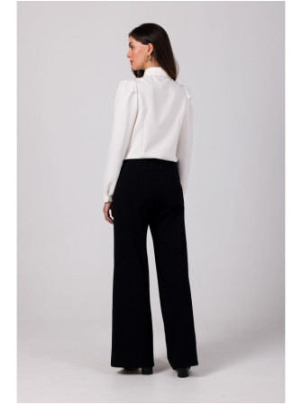 B275 Kelnės su priekine siūle - juoda