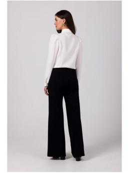 B275 Kelnės su priekine siūle - juoda