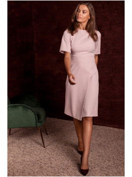 S240 Wrap front dress - powder