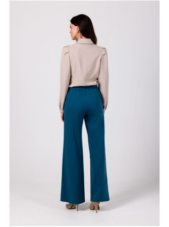 B275 Kelnės su dekoratyvinėmis siūlėmis - vandenyno mėlyna