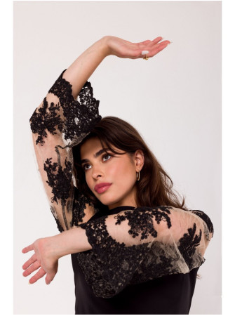 .K182 Suknelės su plačiomis gipiūrinėmis rankovėmis kopija - smėlio