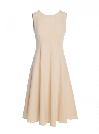 S358 Prigludusi, platėjanti suknelė be rankovių - smėlio
