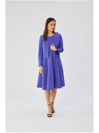 S358 Priglundanti, platėjanti suknelė be rankovių - violetinė