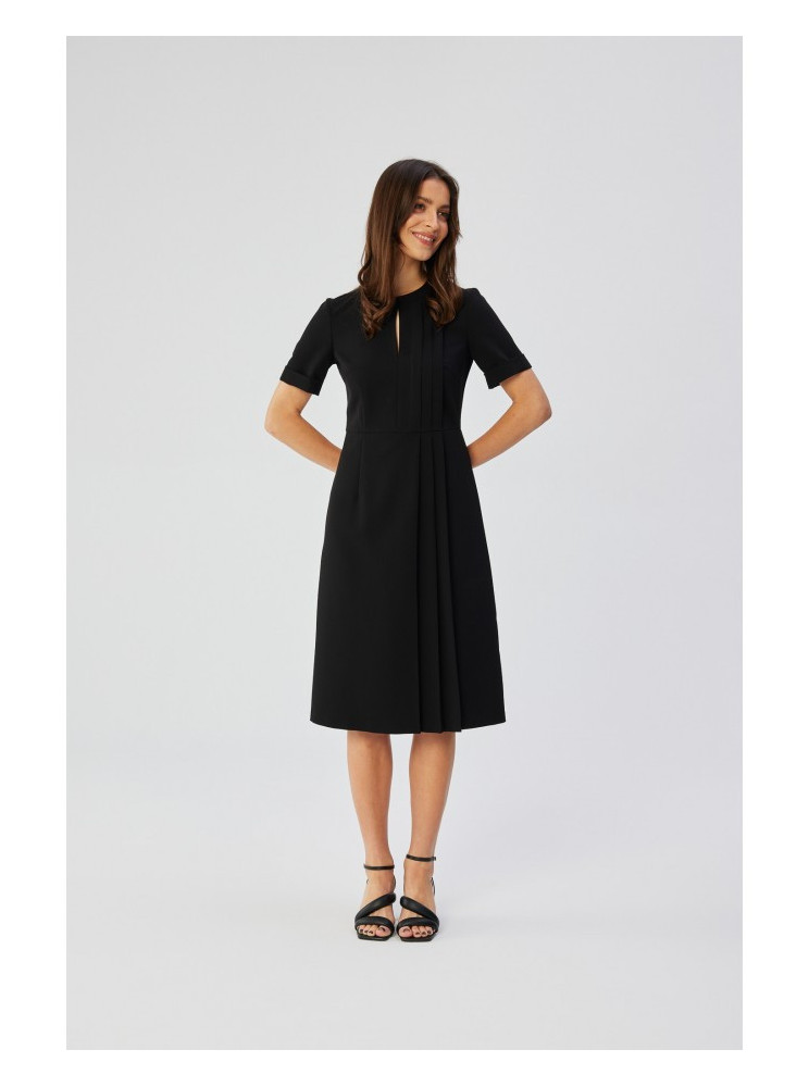 S361 Sukinėlė su klostėmis šone - juoda