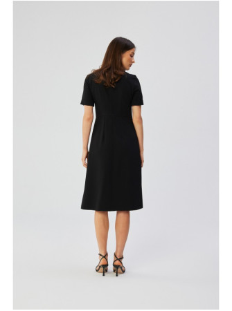 S361 Sukinėlė su klostėmis šone - juoda