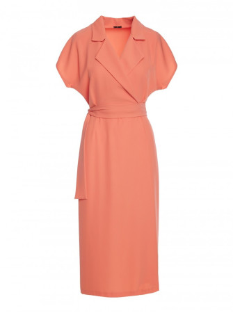 S363 Marškininė suknelė su dirželiu - oranžinė