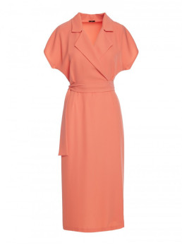 S363 Marškininė suknelė su dirželiu - oranžinė