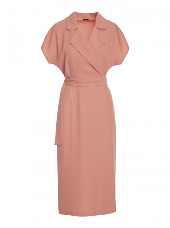 S363 Marškinių tipo suknelė su dirželiu - rožių