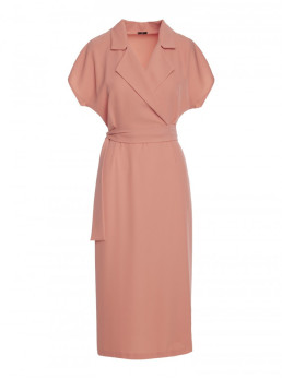 S363 Marškinių tipo suknelė su dirželiu - rožių